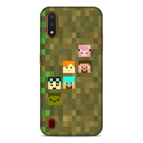 Lopard Samsung Galaxy A01 Uyumlu Kılıf PiXel (14) Lansman Kılıf Minecraft Karakterleri