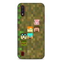 Lopard Samsung Galaxy A01 Uyumlu Kılıf PiXel (14) Lansman Kılıf Minecraft Karakterleri