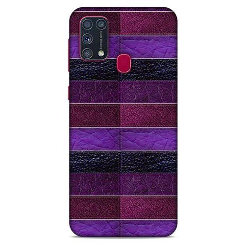 Samsung Galaxy M31 Kılıf Patchwork (14) Lansman Kılıf Mor Bordo