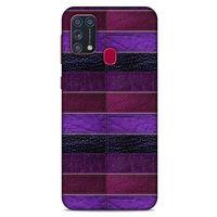 Samsung Galaxy M31 Kılıf Patchwork (14) Lansman Kılıf Mor Bordo