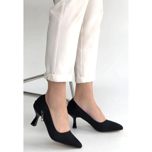 Jedi Siyah Süet Topuklu Ayakkabı