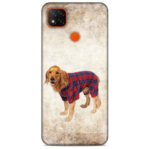 Xiaomi Redmi 9C Kılıf Köpek Kıyafetleri (47) Crystal Flex Kılıf Golden Gömlek