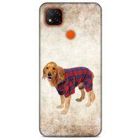 Xiaomi Redmi 9C Kılıf Köpek Kıyafetleri (47) Crystal Flex Kılıf Golden Gömlek