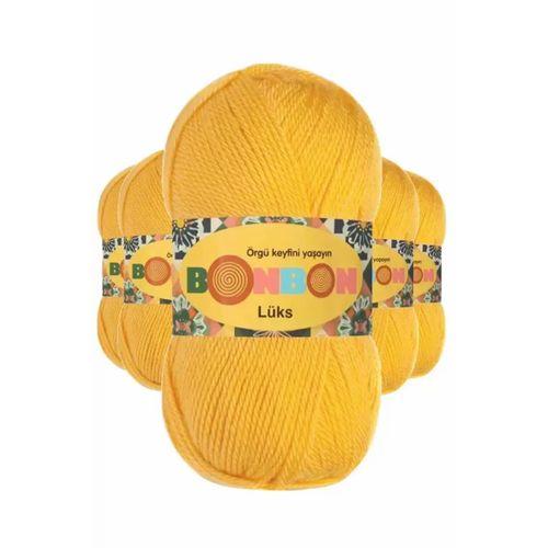 5 Adet Lüks Patik İpi Yünü Sarı 98289 - bonbon mudanis