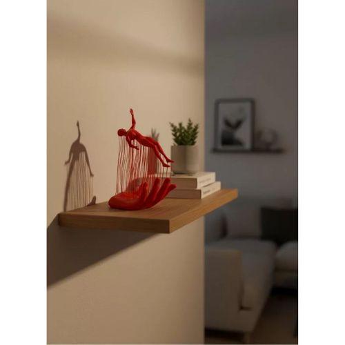 El Formlu İnsan Figürü Kırmızı Modern Dekoratif Biblo Soyut Tasarım 12x18 Cm