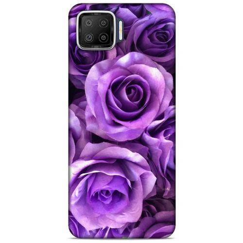 Oppo A73 Uyumlu Kılıf Mor Delisi (40) Fit Silikon Kılıf Büyük Güller