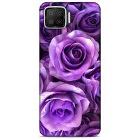 Oppo A73 Uyumlu Kılıf Mor Delisi (40) Fit Silikon Kılıf Büyük Güller