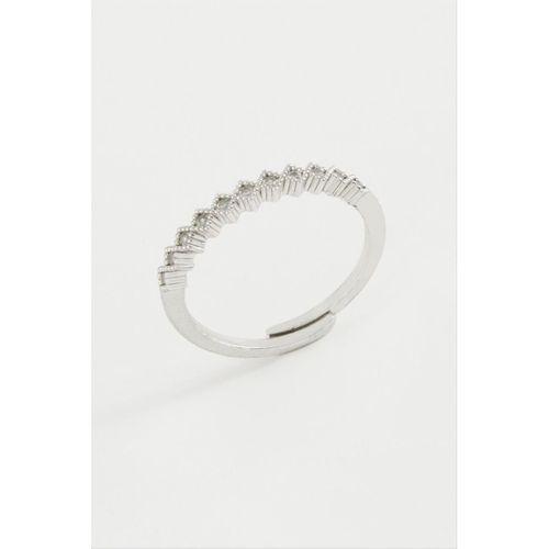 Baklava Şekli Taşlı Metal Yüzük