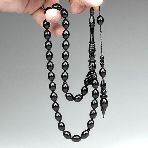 Oltu Taşı Özel Seri İmame Bilezik Oyma İşçilikli Tespih