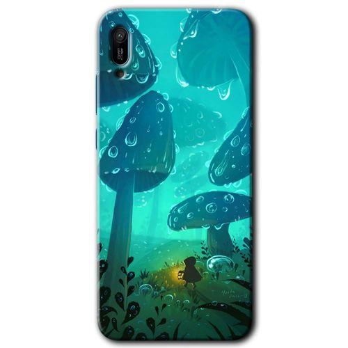 Huawei Y6 2019 Kılıf Baskılı Kapak - Cranny Liquid Wall + 5D Tam Kaplayan Cam