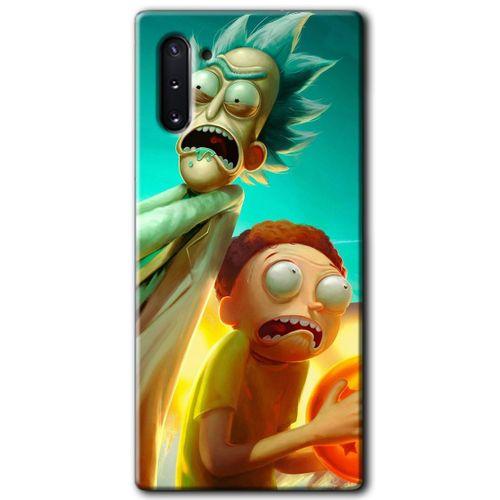 Samsung Galaxy Note 10 Kılıf HD Desen Baskılı Arka Kapak + Temperli Cam - Rick Morty