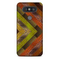 LG K41S - K51S Kılıf Patchwork (10) Full Koruma Kılıfı Yeşil Turuncu