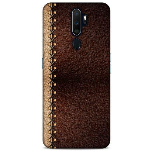 Oppo A9 2020 Kılıf Patchwork (21) Koruyucu Kapak Kahve Gold