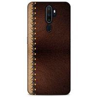 Oppo A9 2020 Kılıf Patchwork (21) Koruyucu Kapak Kahve Gold