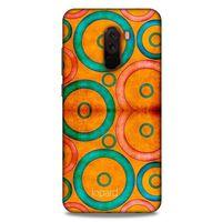 Xiaomi Pocophone F1 Kılıf Pastel Renkler (39) Liquid Crystal Kılıf Turuncu Yeşil