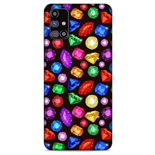 Samsung Galaxy M31s Kılıf Baskılı Özel Seri Taşlı (5) Koruma Kabı