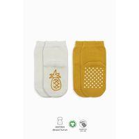 Çocuk Bistyle Meyve Figürlü Kaymaz Soket Çorap 2'Li BS10105 Ekru Hardal