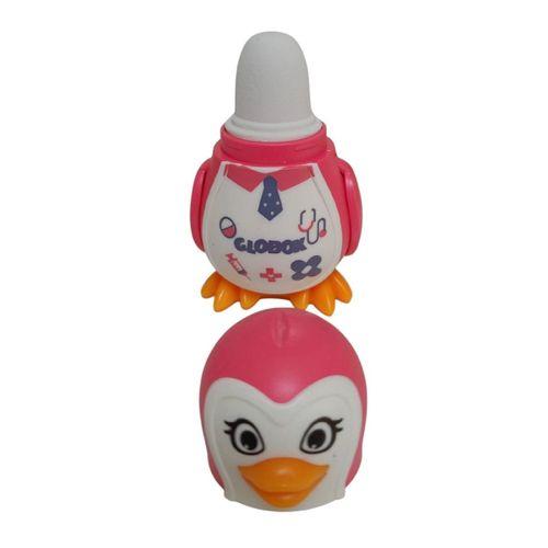 GLOBOX KALEMTRAŞ+SİLGİ (PENGUEN) ( Pembe )