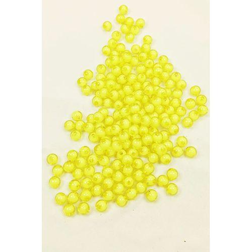Yuvarlak Boncuk İçten Boncuklu Bileklik Çanta Boncuğu 8 mm 50 gr Sarı - BNC467