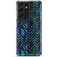 Samsung Galaxy S21 Ultra Kılıf Dragons (1) Kılıfı Ejderha Pulları Rainbow