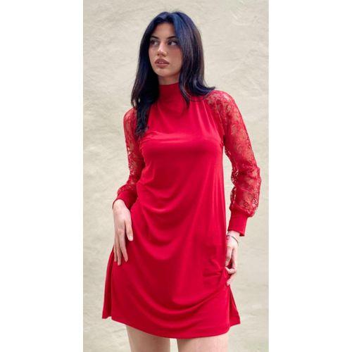 Kadın Uzun Kollu Damla Detaylı Sandy Mini Elbise