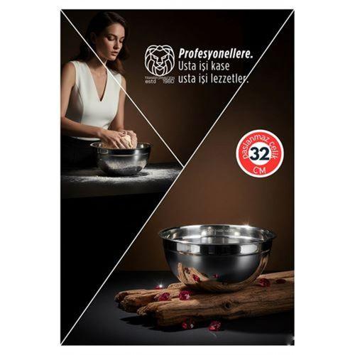32 cm 6 Lt Profesyonel Ölçülü Derin Karıştırma Kabı - 304 Paslanmaz Çelik 722899