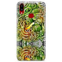 Samsung Galaxy A10s Kılıf Gece Yaşamı Doodle Arka Kapak Koruma Desenli Full Koruyucu