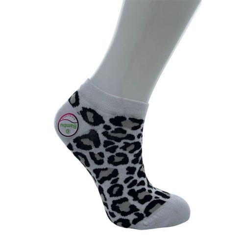 RU-BE Leopar Desenli Bambu Patik Çorap