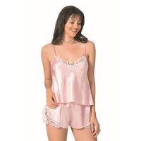 Somon Saten Babydoll Şort Takımı