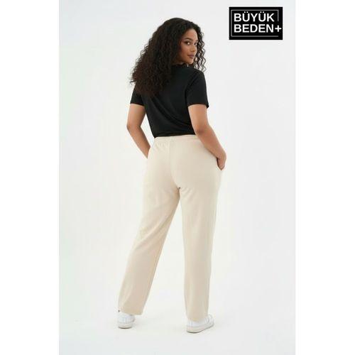 Kadın Büyük Beden BROOKLYN Baskılı Rahat Kesim Paça Reçme İnce Eşofman Altı SPR26EAK952-2