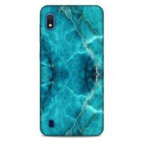 Mermer Desenli (13) Tema Silikon Kap Turkuaz Samsung Galaxy A10 Kılıf