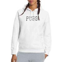 Pubg Baskılı Beyaz Kadın Kapşonlu Sweatshirt