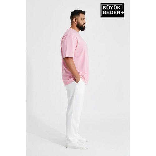 Büyük Beden Erkek Basic Tişört – Pamuklu Düz T-Shirt 3XL-6XL SPR26BTS510