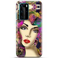 Lopard Huawei P40 Pro Uyumlu Kılıf Sürreal Yüzler ♀ (17) Tasarım Kılıf Baskılı
