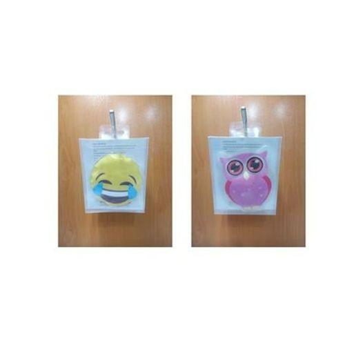 Gülen Emoji Pembe Baykuş Cep Sobası,El Isıtıcı,2 Adet Sıcak Su Torbası Pvc  9Cm