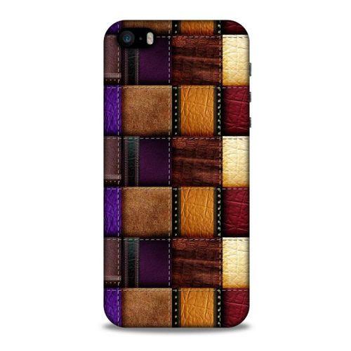 Apple iPhone SE Kılıf Patchwork (13) Silikon Kap Mor Turuncu