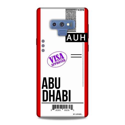 Samsung Galaxy Note 9 Kılıf Uçak Bileti Abu Dhabi Arka Kapak Koruma Desenli Full Koruyucu