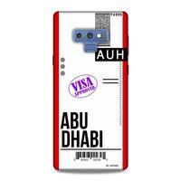 Samsung Galaxy Note 9 Kılıf Uçak Bileti Abu Dhabi Arka Kapak Koruma Desenli Full Koruyucu