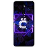 Xiaomi Mi 9T Kılıf HD Desen Baskılı Arka Kapak+Temperli Cam - Dark Neon Yaprak Ö Harfi