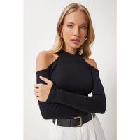 Kadın Uzun Kollu Omuz Dekolteli Kaşkorse Kumaş Bluz