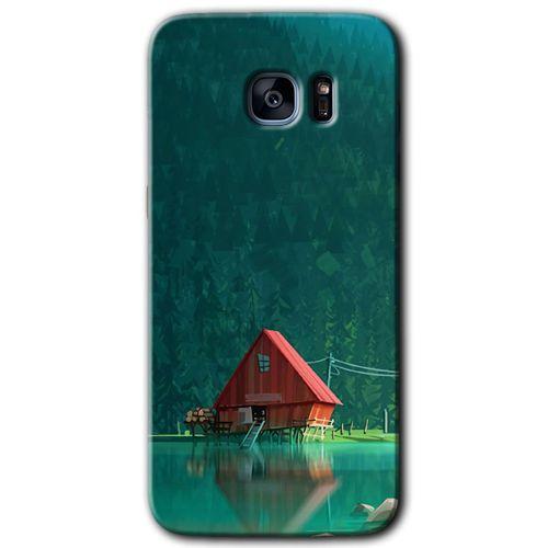 Samsung Galaxy S7 Edge HD Baskılı Kılıf + 9D Tam Ekran Koruyucu - House In Woods