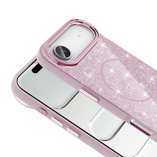 Apple iPhone 17 Air Kılıf M-safe Şarj Özellikli Parlayan Simli Zore Okso Kapak