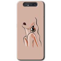 Galaxy A80 Kılıf HD Desen Baskılı Arka Kapak - Çizim Silüet