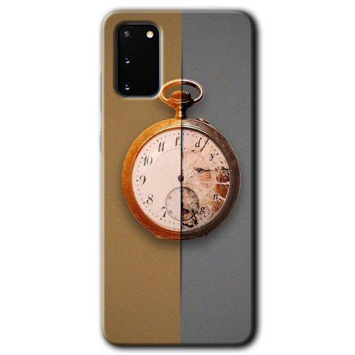 MRCİLETİSİM MRCİLETİSİM Samsung Galaxy S20 Kılıf HD Desen Baskılı Arka Kapak + Temperli Cam - Clocks Artwork