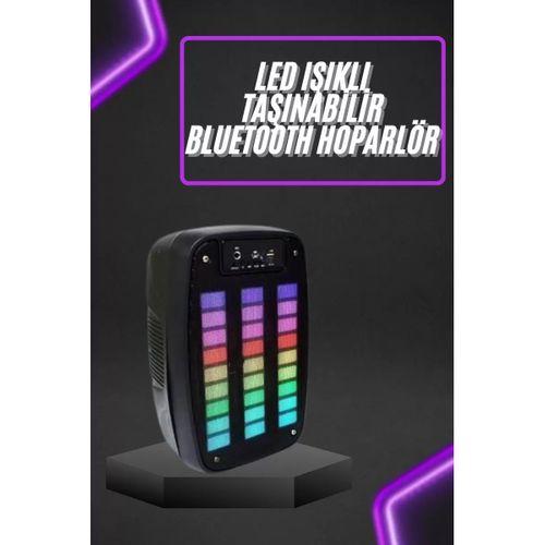Taşınabilir 6.5 İnç Led Bluetooth Kareoke Hoparlör Rgb Işıklı Radyolu