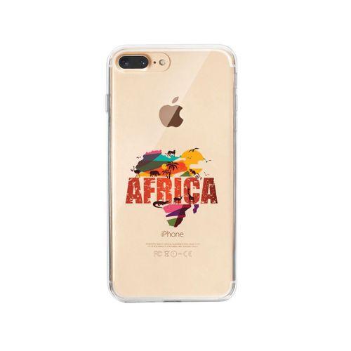 iPhone 8 Plus Afrika Tasarımlı Premium Şeffaf Silikon Kılıf