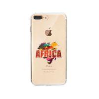 iPhone 8 Plus Afrika Tasarımlı Premium Şeffaf Silikon Kılıf