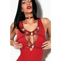 Zincirli Göğüs Detaylı İnce Coker Tasma Deri Harness - Brf741