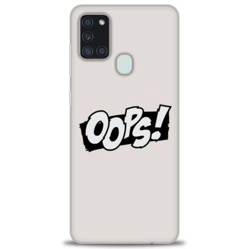 Samsung Galaxy A21S Kılıf HD Baskılı Kılıf - Oops! + Tam Ekran Koruyucu