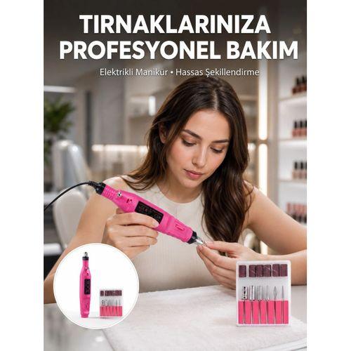 Elektrikli Profesyonel Manikür Pedikür Seti Değiştirilebilir Başlık Seçeneği Yeni Nesil